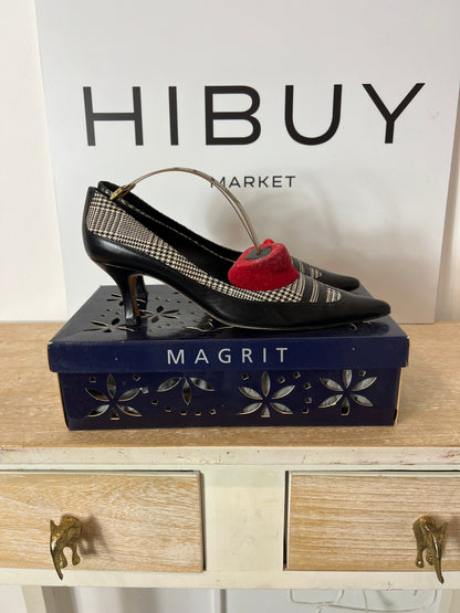 MAGRIT. Tacones negros doble textura. T 38