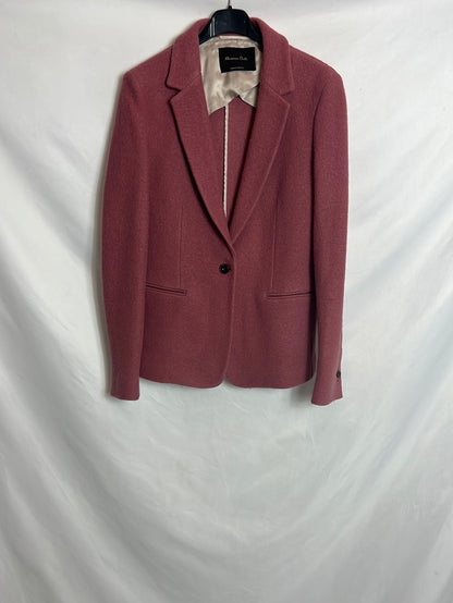 MASSIMO DUTTI. Blazer lana rosa. T 42 (M) (tara)