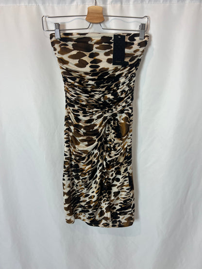 MANGO. Vestido corto animal print T.s