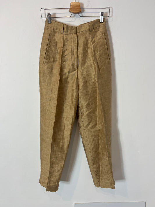 MASSIMO DUTTI. Pantalón fluido dorado T.34