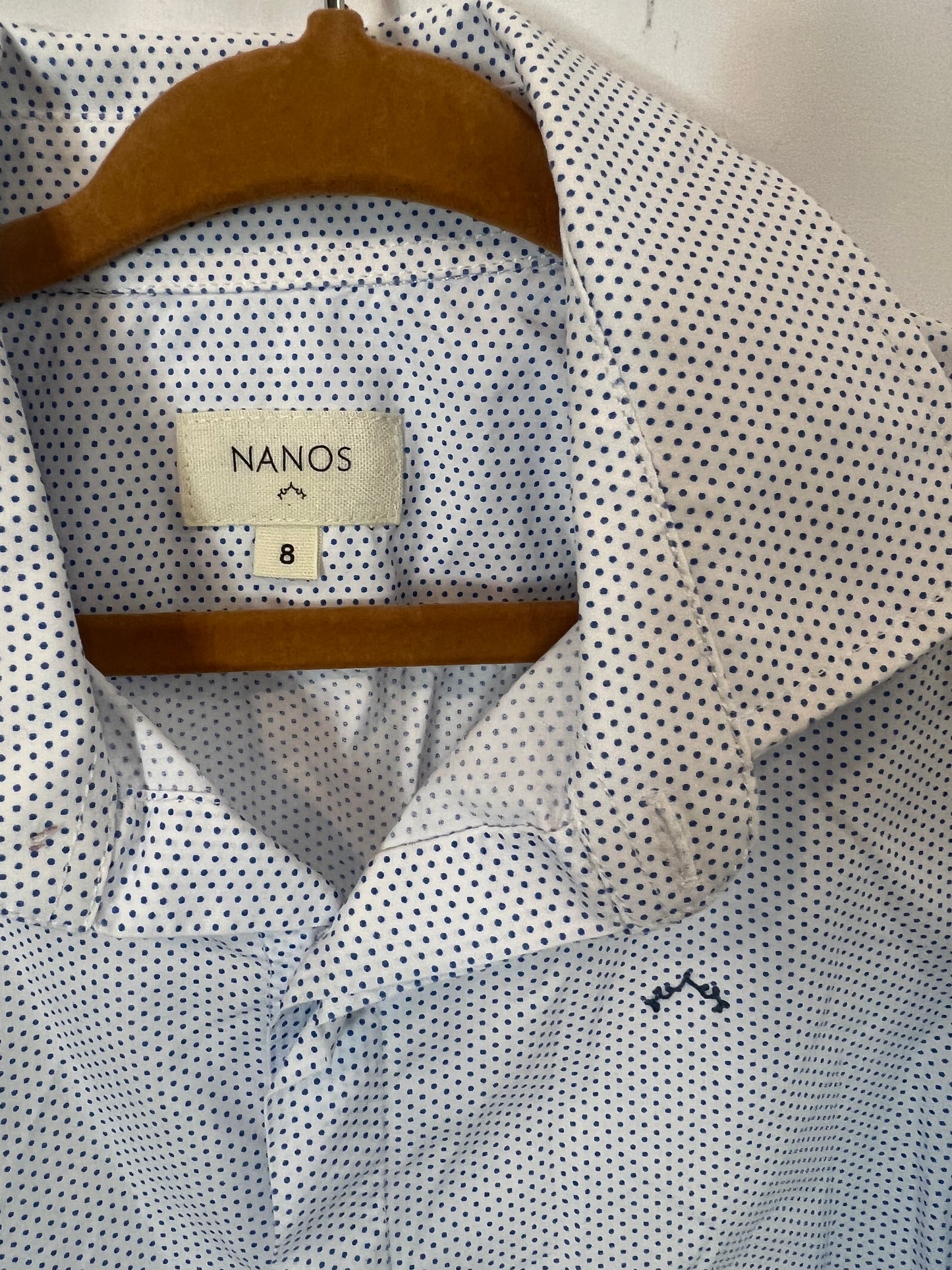 NANOS. Camisa estampado azules. T 8 años