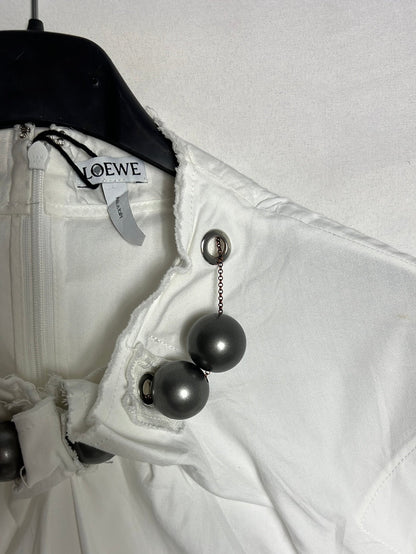 LOEWE. Top blanco detalle collar. T 38