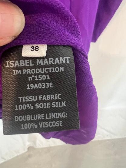 ISABEL MARANT ETOILÉ. Vestido seda corto morado T.38