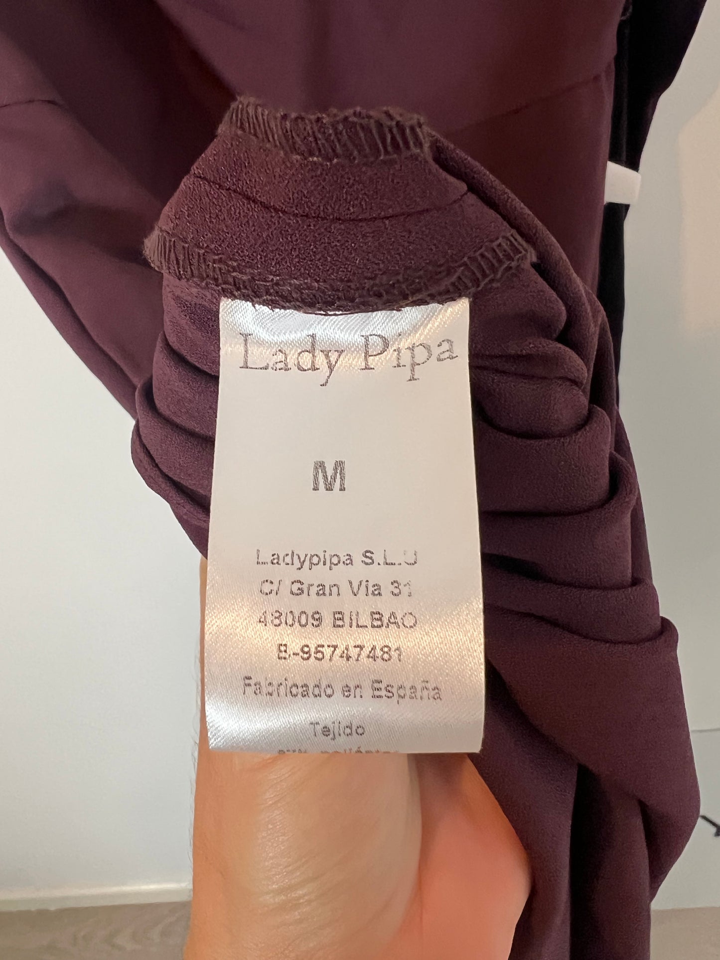 LADY PIPA. Vestido largo burdeos T.m