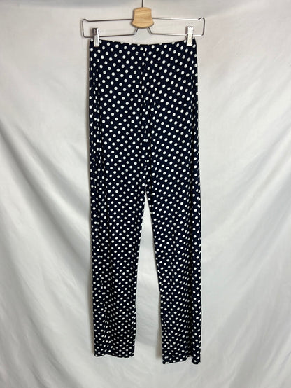 SFERA. Pantalón azul lunares  T S