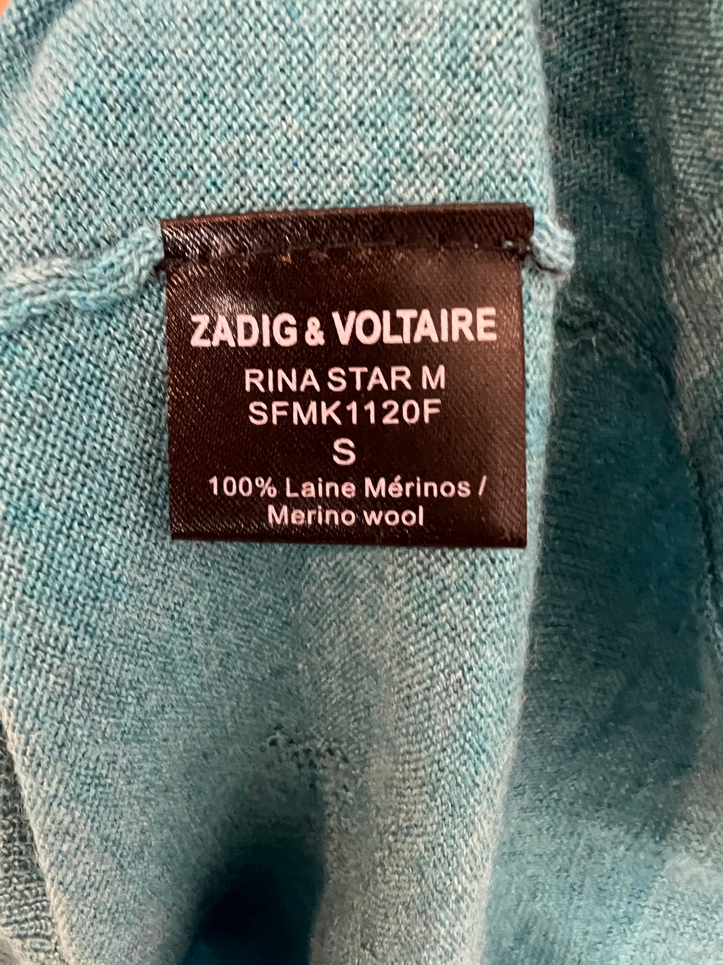 ZADIG & VOLTAIRE. Jersey lana turquesa. T S