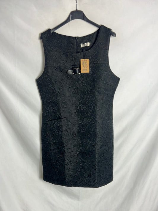 MOLLY BRACKEN. Vestido negro textura . T2 (M)