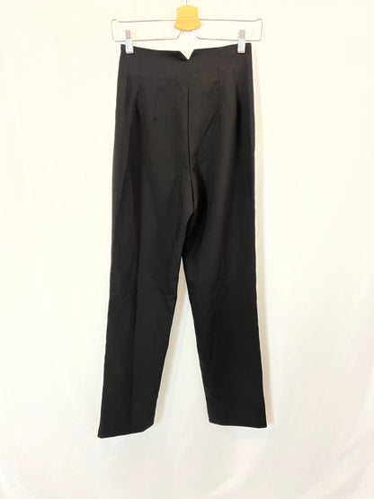 ZARA. Pantalón negro costura T.xs