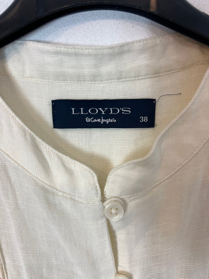 LLOYD'S. Vestido beige bordado T.38