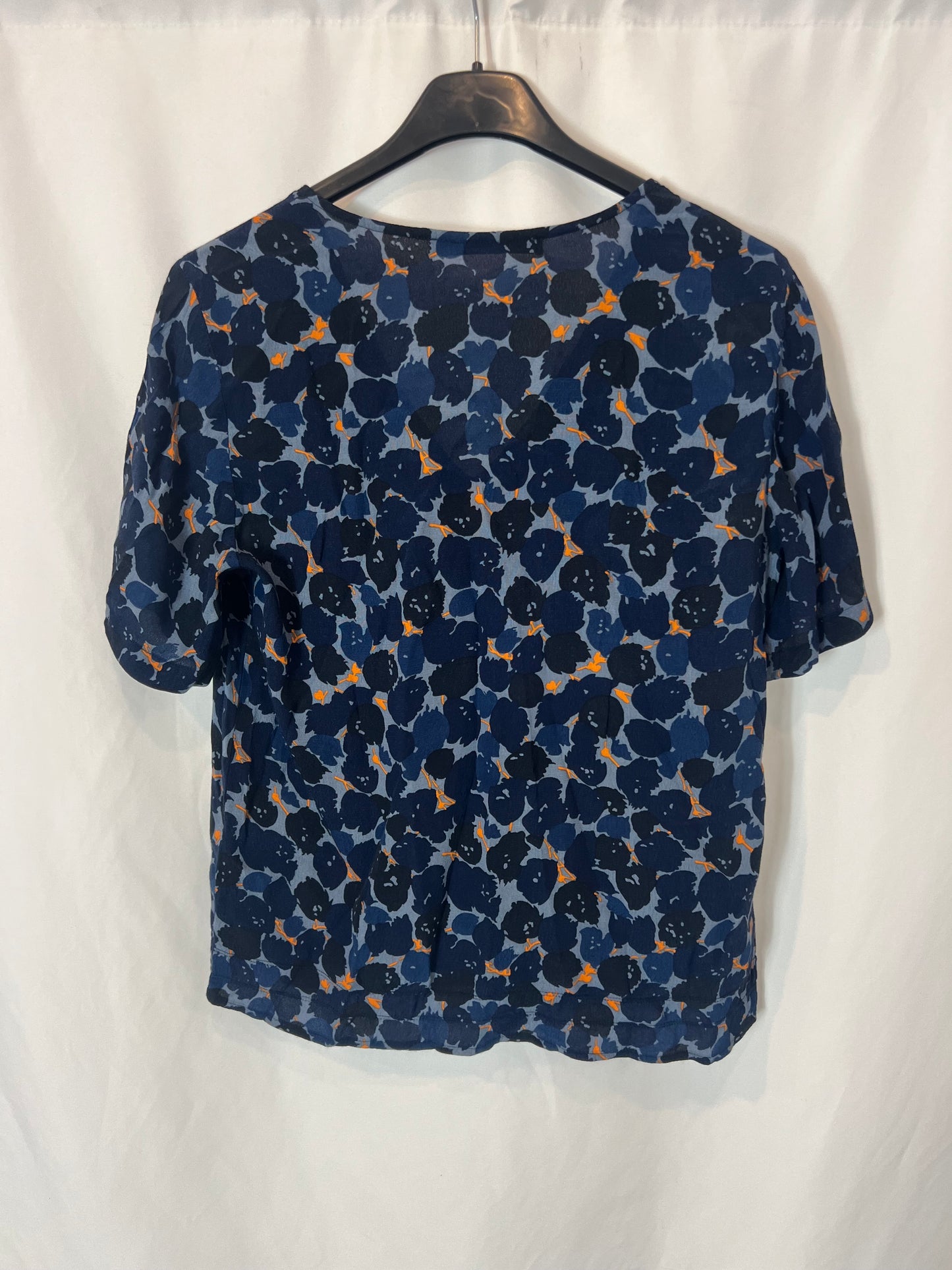 COMTOIR DES COTONNIERS. Blusa azul estampada. T XS