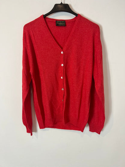 EXCELLENT CASHMERE. Chaqueta abotonada roja cashmere. T S