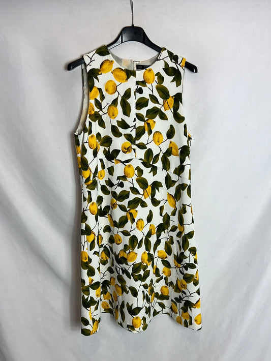 ZARA. vestido corto limones T.xs