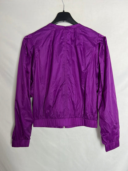 ISABEL MARANT. Chaqueta morada textura cortavientos. T 36