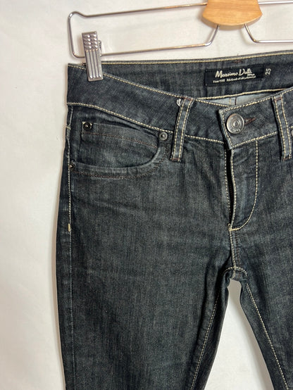 MASSIMO DUTTI. Denim recto azul oscuro. T 25(36)