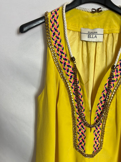 ELLA LUNA. Vestido amarillo collares TU (S/M) (tara)