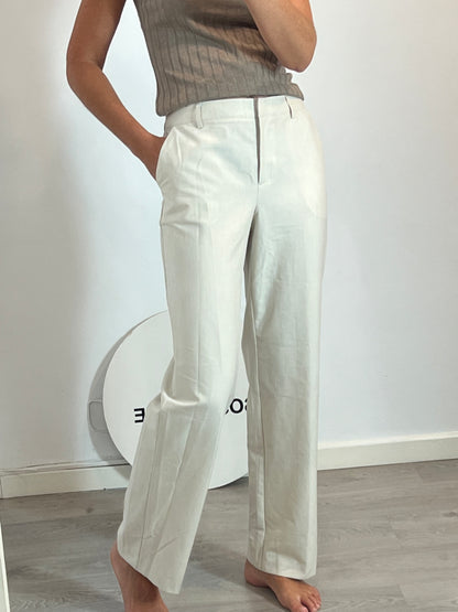 NA-KD. Pantalón beige ancho fluido T.36