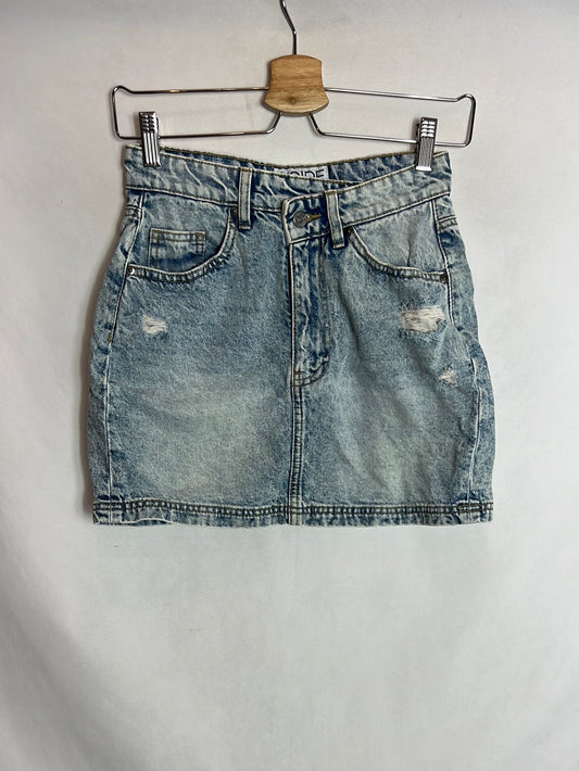 INSIDE. Falda denim efecto desgastado T XS