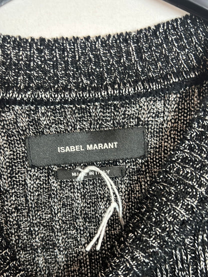 ISABEL MARANT. Vestido gris canalé  jaspeado. T 36