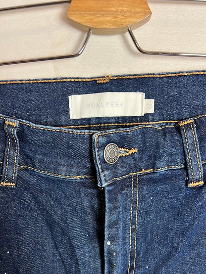 SCALPERS. Denim cropped  detalles pintura. T 42