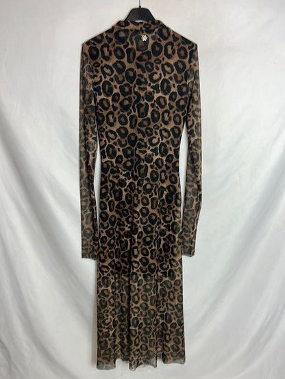 CUPLÉ. Vestido rejilla animal print T.s