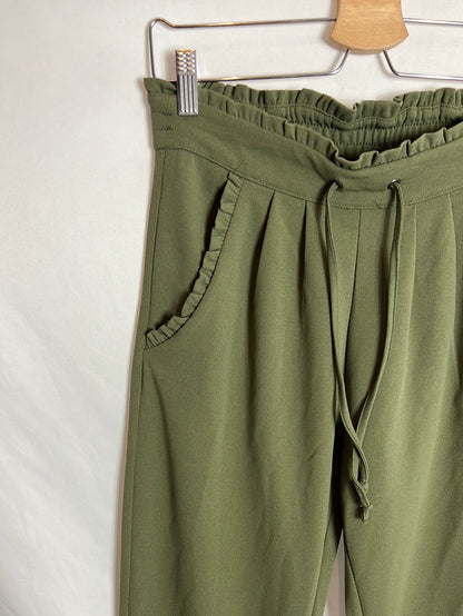 JDY. Pantalón verde fluido . T S