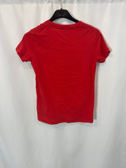 HACKET. Camiseta roja letras. T 7-8 años