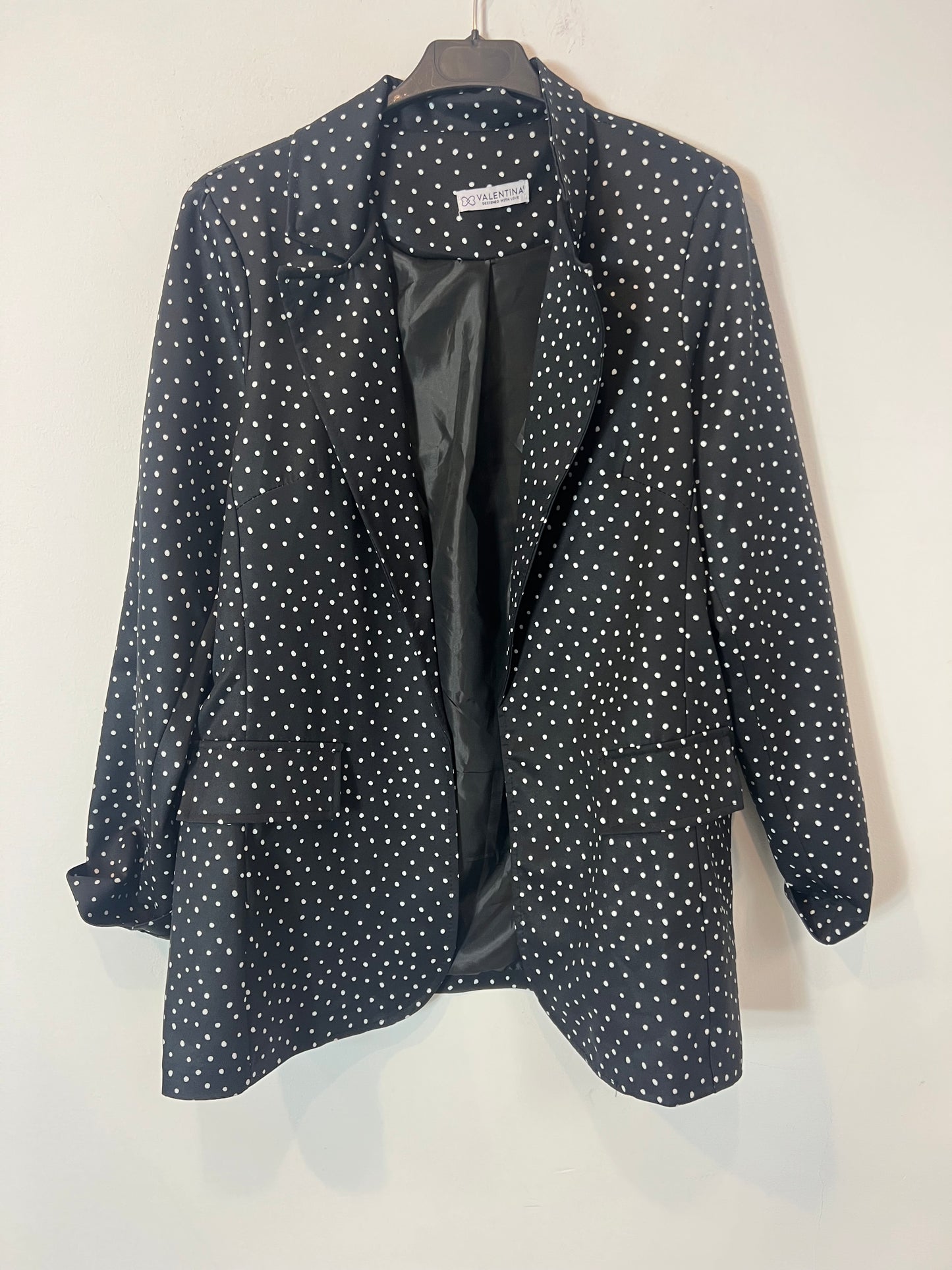 VALENTINA. Blazer negra lunares T.u(m/l)