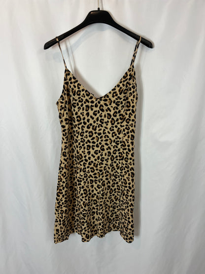 H&M. Vestido corto animal print T.34