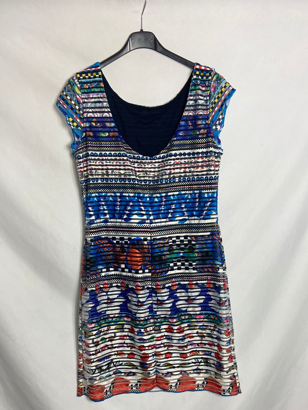 DESIGUAL. Vestido multicolor  textura. T L