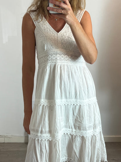 IRENE MURIEL. Vestido blanco encaje TU(m)