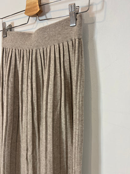 OTRAS. Falda midi beige canalé T.u(xs)