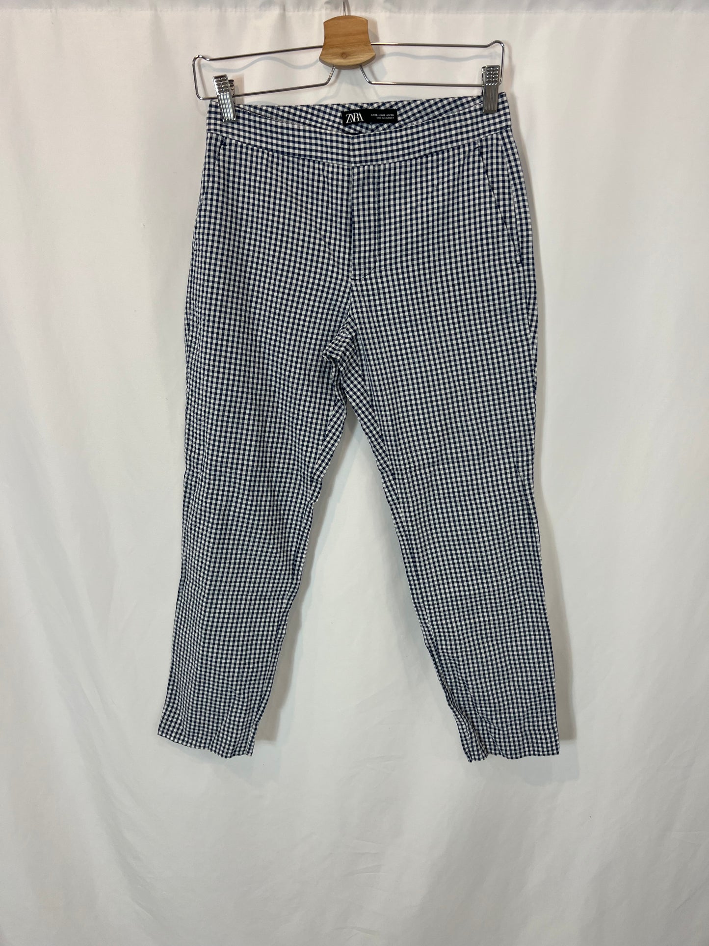 ZARA. Pantalón cuadros vichy textura. T 34