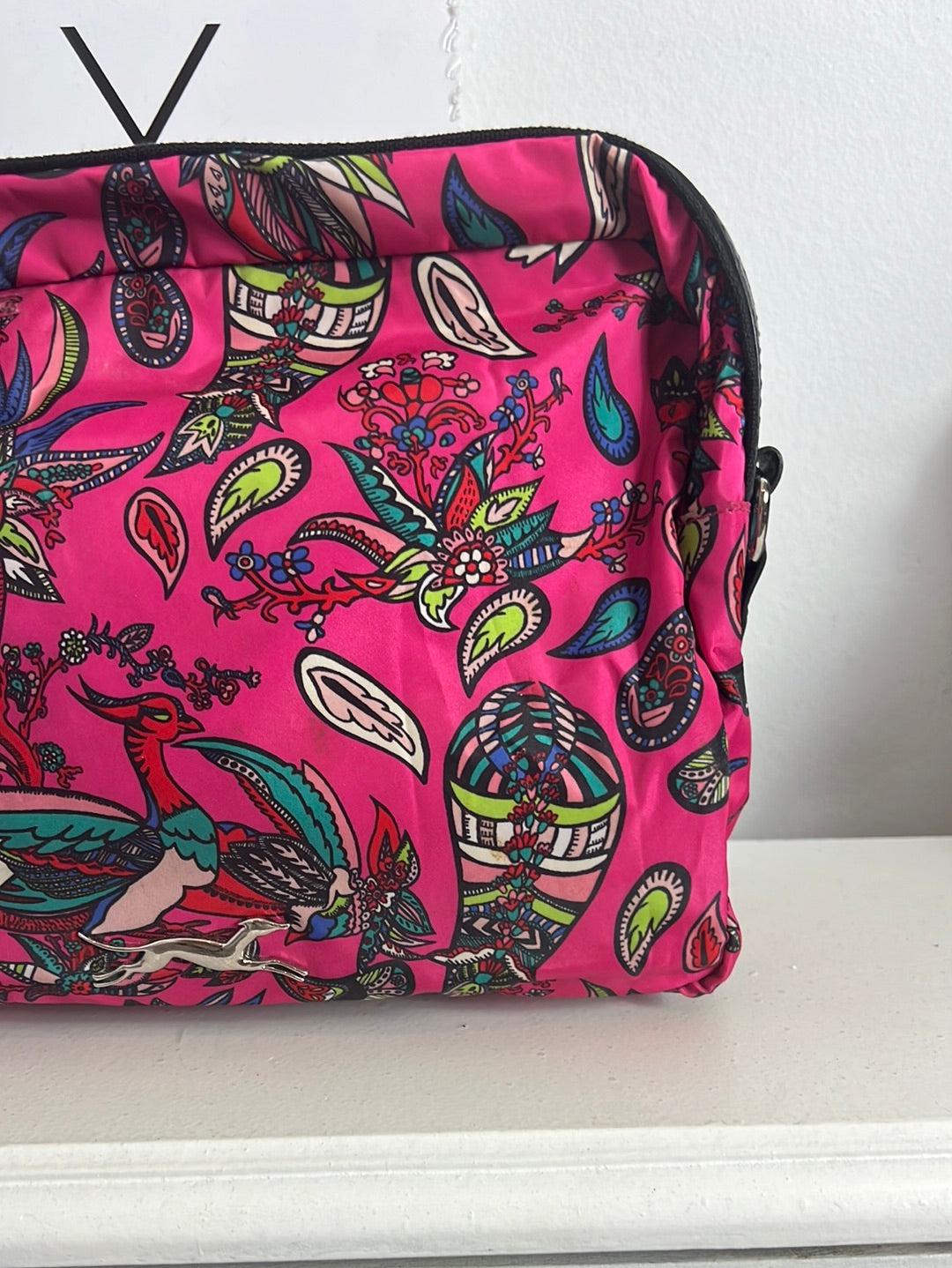 BIMBA Y LOLA. Bolso tela rosa estampado