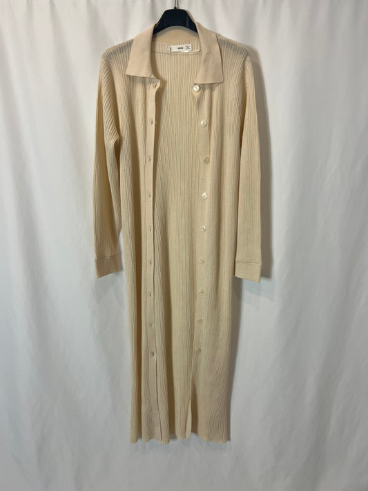 MANGO. Vestido/chaqueta larga beige T.m