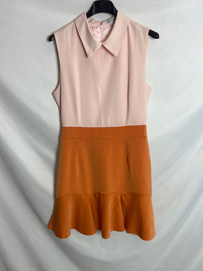 KLING. Vestido corto bicolor. T 2( 38)