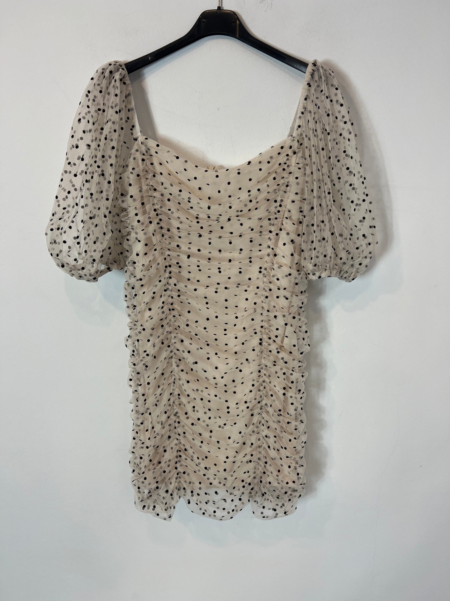 OTRAS. Vestido tull beige lunares Tu(s)