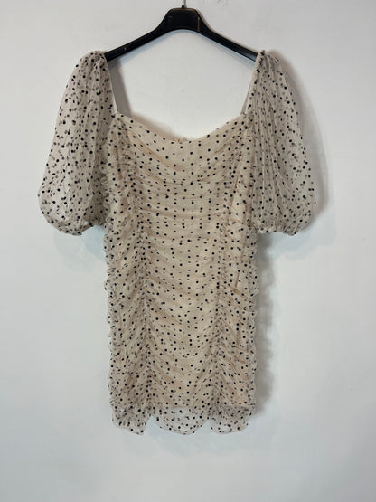 OTRAS. Vestido tull beige lunares Tu(s)