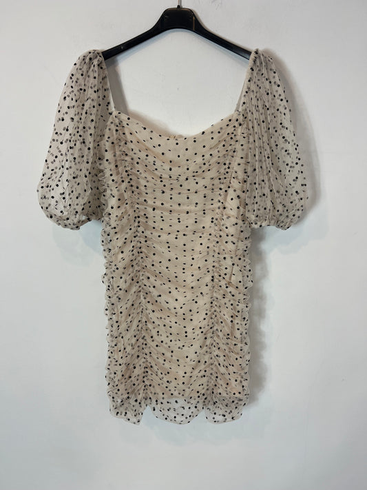 OTRAS. Vestido tull beige lunares Tu(s)