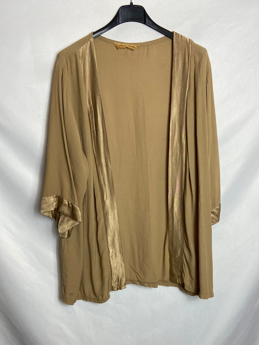 OTRAS. Kimono beige detalles dorados. T U (M)