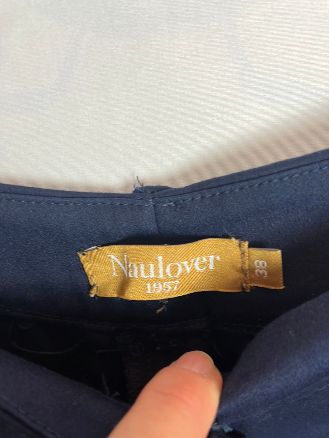 NAULOVER: Pantalón pata ancha azul. T 38