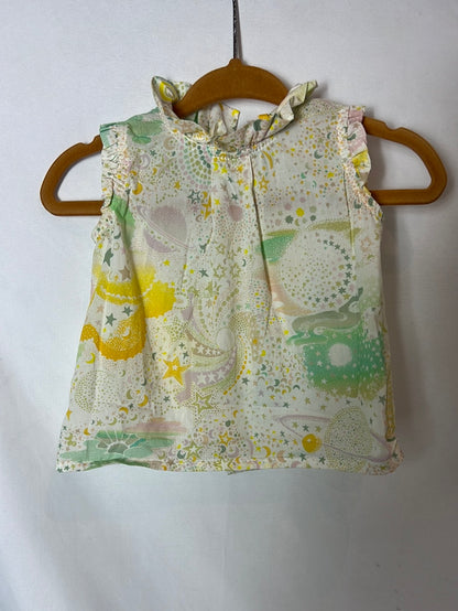 PILI CARRERA. Conjunto top y culetin  colores. T 3 meses