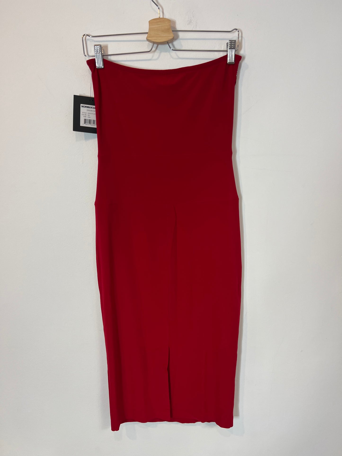 NORMA KAMALI. Vestido midi rojo T.m