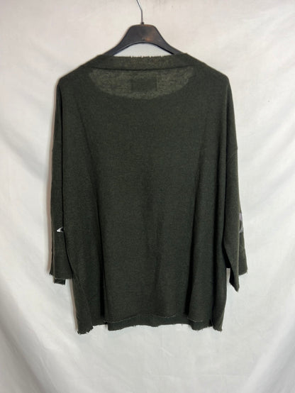 ZADIG&VOLTAIRE . Jersey verde cashmere detalle estrellas. T XS