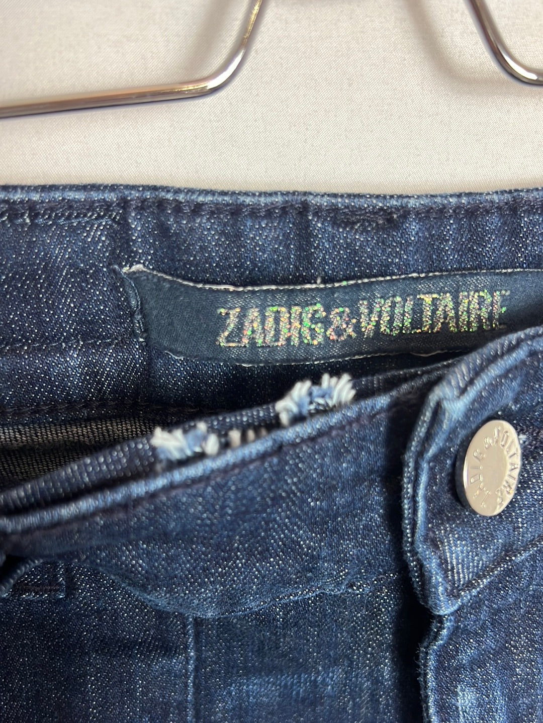 ZADIG&VOLTAIRE . Denim pitillo  tachuelas. T 34(Tara)