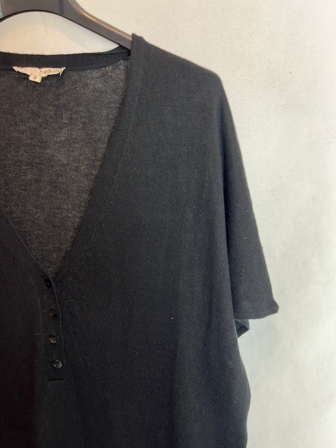 BA&SH. Vestido negro seda y cashmere . T 2(M)