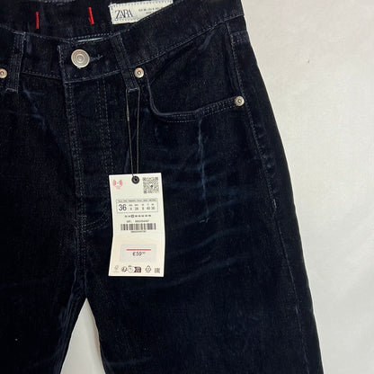 ZARA. Denim azul efecto terciopelo. 36