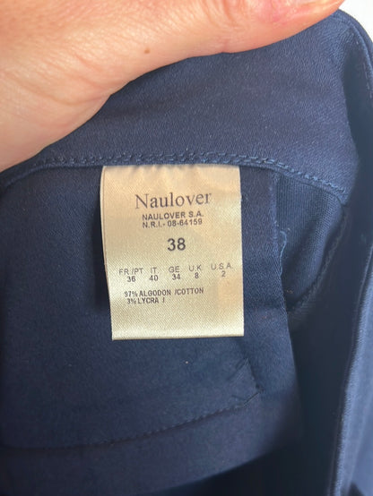 NAULOVER: Pantalón pata ancha azul. T 38