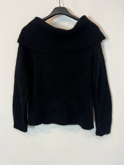 SEZANE. jersey cuello barco negro T.xxs