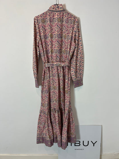 SEZANE. Vestido largo camisero flores T.40