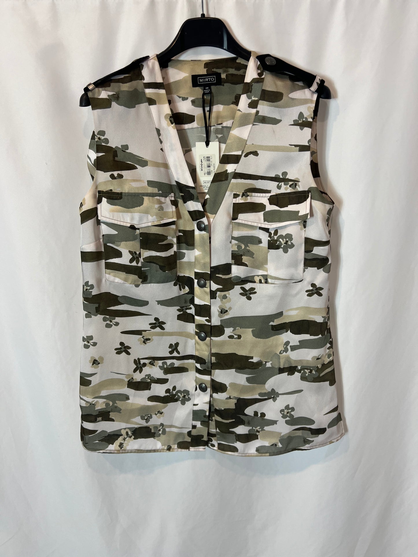 MIRTO. Blusa fluida camuflaje T.38